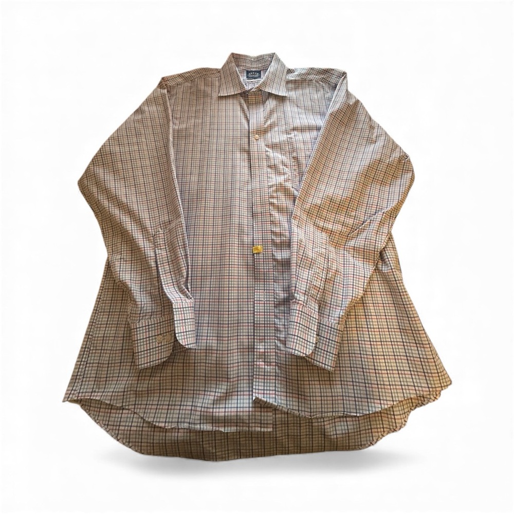 Men's  Eagle Checkered Shirt -white, blue, red